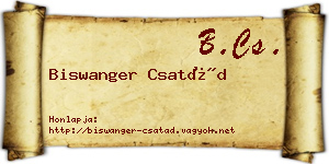 Biswanger Csatád névjegykártya